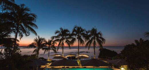 sunset at hotel that overlooking the sea